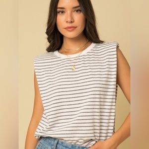 Gilli white navy stripped shirt